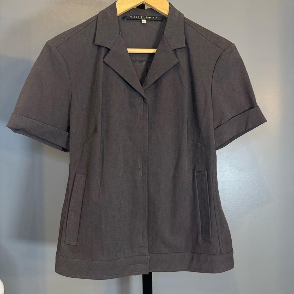 Via‎ dei Ciclamini Italian Tailored Short Sleeve Jacket Blazer IT 42 M